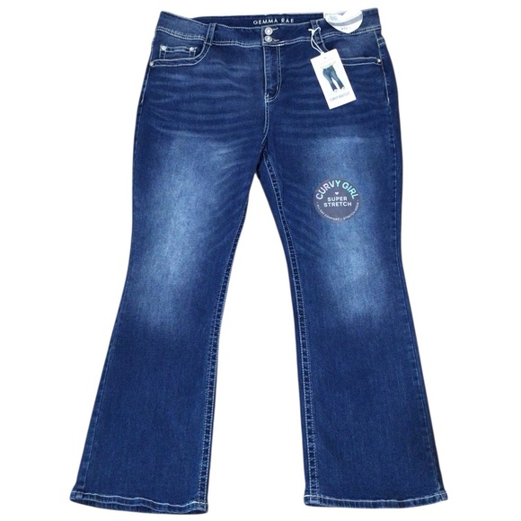 Gemma Rae Women’s Jeans Size 20W Mid Rise Stretch Curvy Bootcut Embellished - Picture 2 of 9